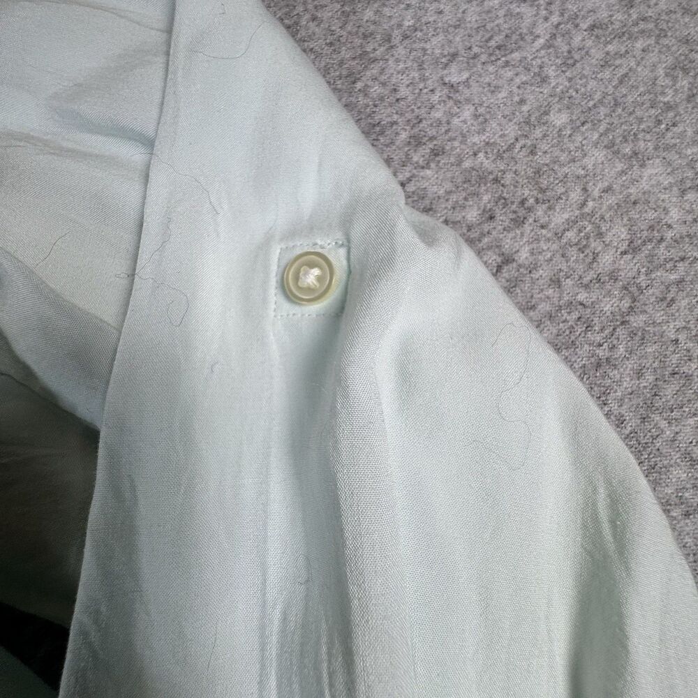 LOFT Women’s Woven Rayon Button Front Blouse Solid Light Green L Long Sleeve - Picture 3 of 10